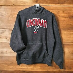 Cadre Cincinnati Bearcats Hoodie Mens Large Charcoal Grey Fleece Heavy Pullover